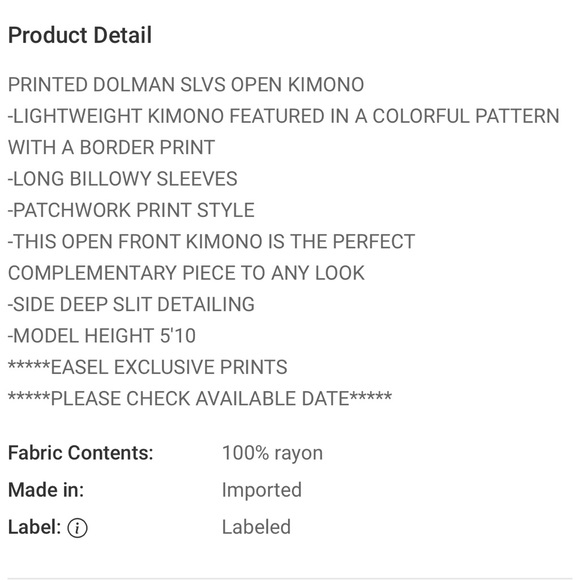 #116 Stunning Easel Patchwork Open Kimono - Picture 6 of 6